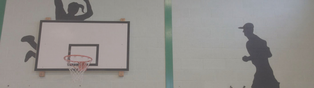 Images and outlines projected onto large empty walls create a stunning effect. They work especially well as silhouettes seen here on a school gym wall. Ideal for promoting being active, healthy lifestyle or outdoor eduction.